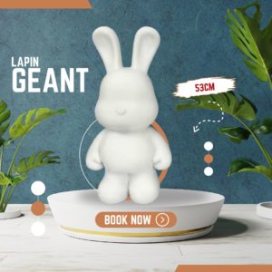 Fluid painting sur lapin Géant ! Taille XL (53cm)